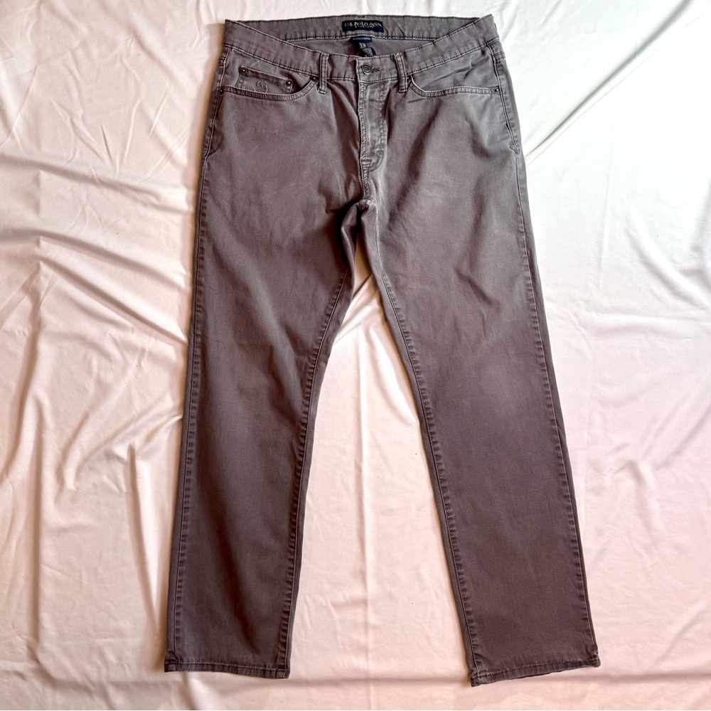 US Polo Assn. Men's Chino Brown Straight Khaki Pants Size 34x30